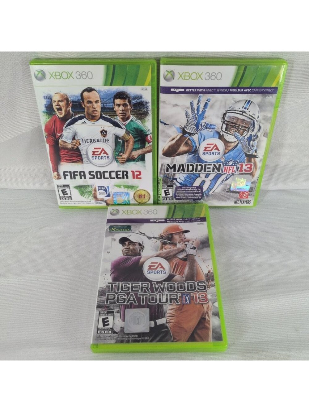 FIFA Soccer 12 Tiger Woods Golf PGA 13 Madden NFL Football 13 Xbox 360 Tested